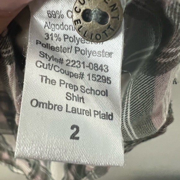 Current Elliott The Prep School Laurel Button Flannel Shirt Size Medium - Picture 5 of 6